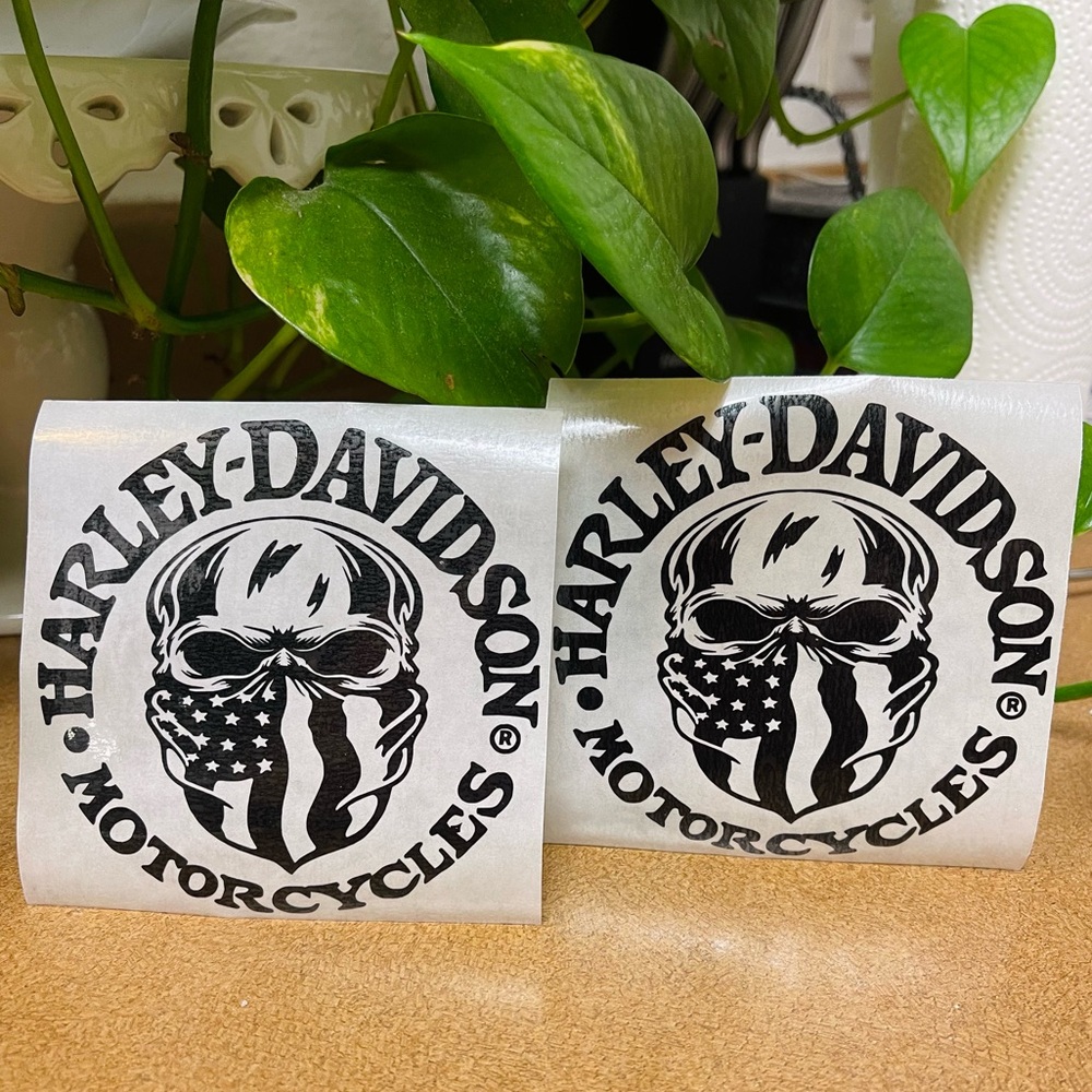 Harley Black matte 4” motorcycle decals New set2